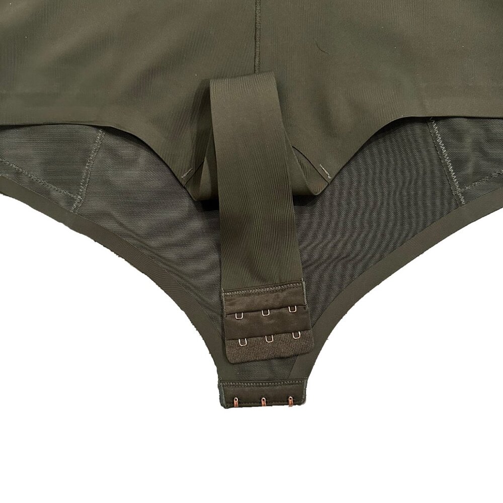 Pinsy Scoop Tank Hourglass Shapewear Thong Bodysuit - XL Long - Forest Green - Picture 6 of 7